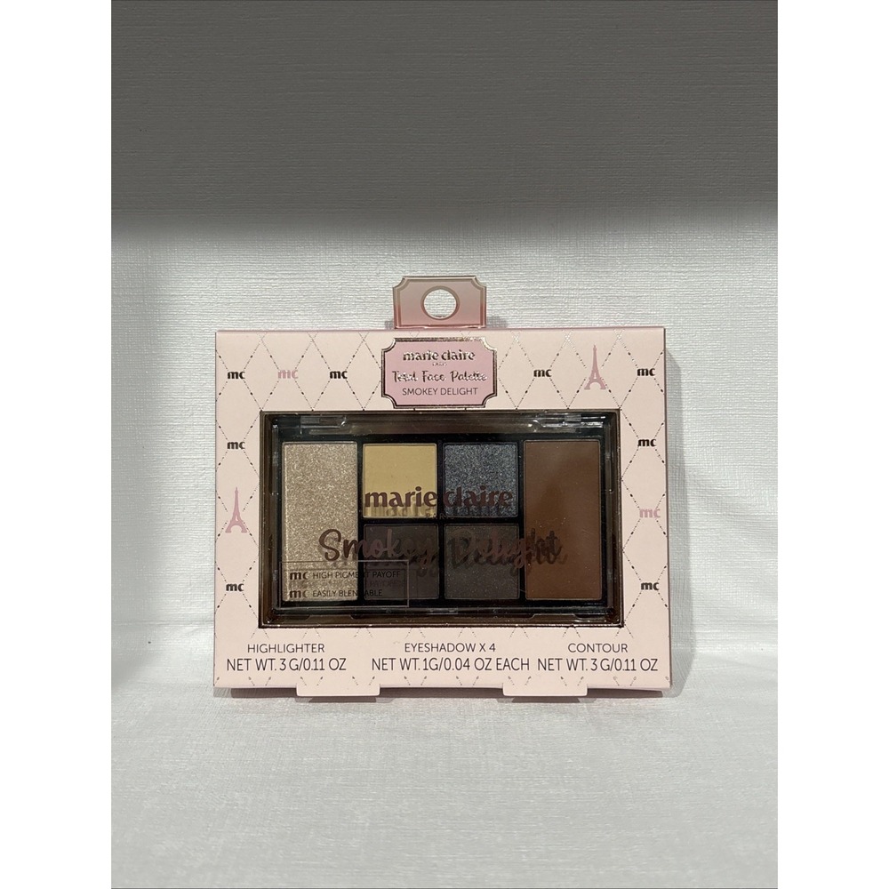 Marie Claire Paris Total Face Palette Smokey Delight Eyeshadow Contour Highlight